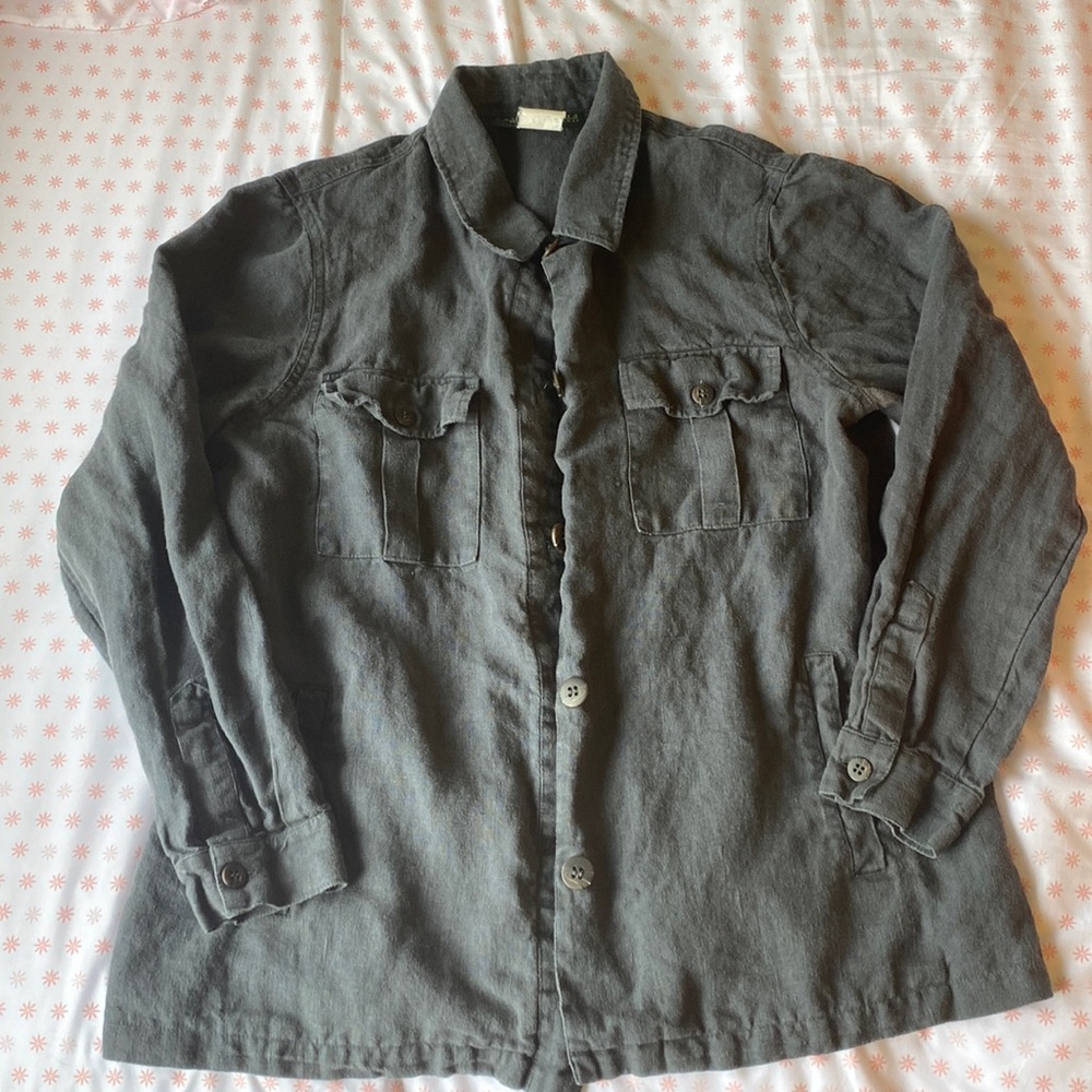 Harvé Benard Gray Button Jacket